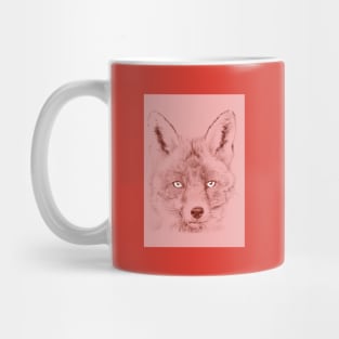 Red Fox with red border Mug